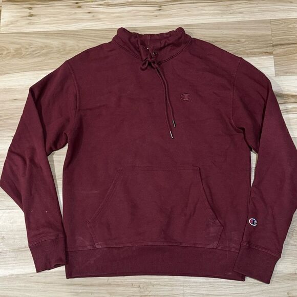 Champion Maroon Cowl Neck Sweatshirt Women’s Medium - Picture 1 of 3